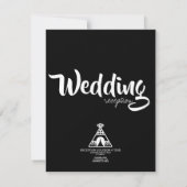 Native American Kokopelli Tipi Black Wedding Kaart (Achterkant)