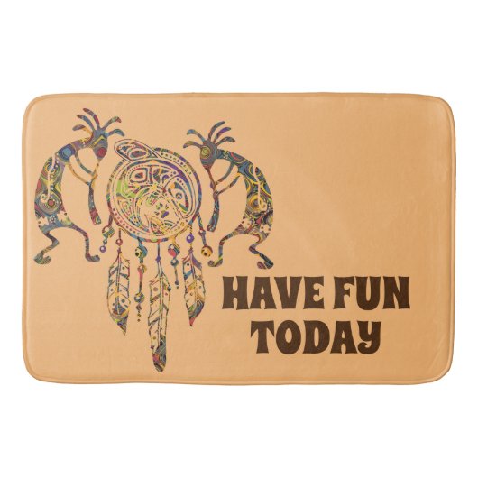 Native American Kokopelli Whale Dreamweaver 2 Badmat (Voorkant)