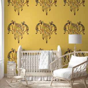 Native American Kokopelli Whale Dreamweaver 2 Behang