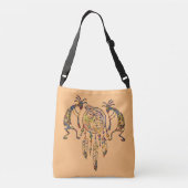 Native American Kokopelli Whale Dreamweaver 2 Crossbody Tas (Achterkant)