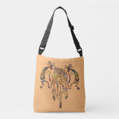 Native American Kokopelli Whale Dreamweaver 2 Crossbody Tas (Voorkant)