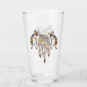 Native American Kokopelli Whale Dreamweaver 2 Glas (Achterkant)