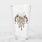 Native American Kokopelli Whale Dreamweaver 2 Glas (Voorkant)