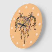 Native American Kokopelli Whale Dreamweaver 2 Grote Klok (Hoek)