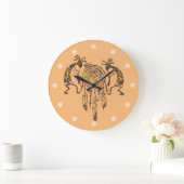 Native American Kokopelli Whale Dreamweaver 2 Grote Klok (Huis)