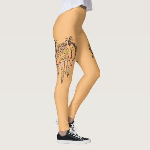 Native American Kokopelli Whale Dreamweaver 2 Leggings