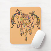 Native American Kokopelli Whale Dreamweaver 2 Muismat (Met muis)