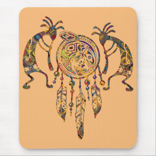 Native American Kokopelli Whale Dreamweaver 2 Muismat