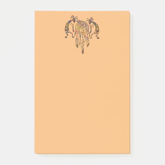 Native American Kokopelli Whale Dreamweaver 2 Post-it® Notes (Voorkant)