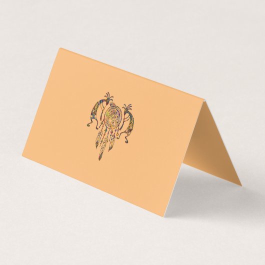 Native American Kokopelli Whale Dreamweaver 2 Visitekaartje (Achterkant)