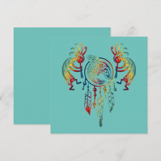 Native American Kokopelli Whale Drocatcher 1 (Voorkant / Achterkant)