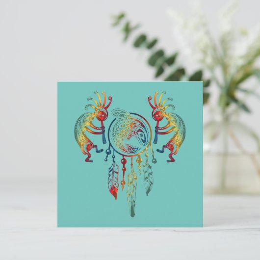 Native American Kokopelli Whale Drocatcher 1 (Staand voorkant)