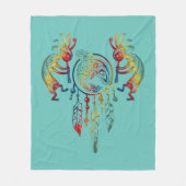 Native American Kokopelli Whale Drocatcher 1 Fleece Deken (Voorkant)