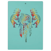 Native American Kokopelli Whale Drocatcher 1 Klembord (Achterkant)