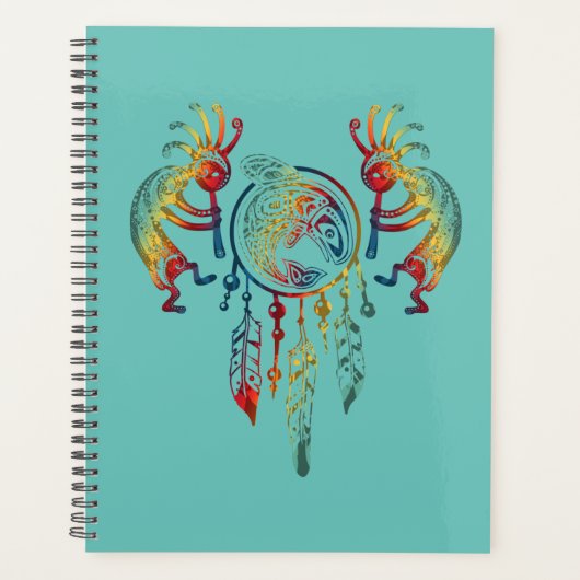 Native American Kokopelli Whale Drocatcher 1 Planner (Voorkant)