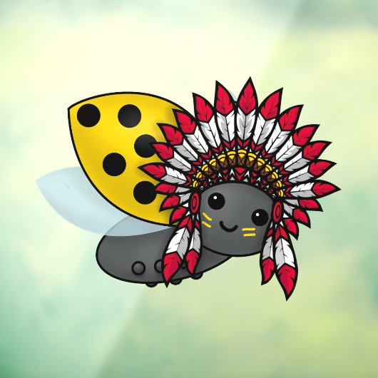 Native American Ladybug Raamsticker (Vel 3)