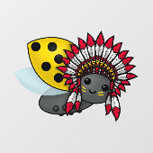 Native American Ladybug Raamsticker (Vel)