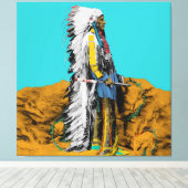 Native American Lakota Sioux Canvasprint Canvas Afdruk (Insitu (Houten vloer))
