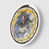 Native American Lakota Time Mustang Wall klok (Hoek)