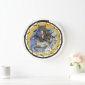 Native American Lakota Time Mustang Wall klok (Huis)
