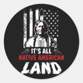 Native American Land Ronde Sticker (Voorkant)