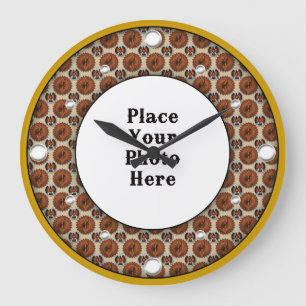 Native American Lijst Your Photo Wall Clock Grote Klok