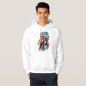 Native American Linework Tattoo Design hoodie (Voorkant volledig)
