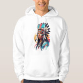 Native American Linework Tattoo Design hoodie (Voorkant)