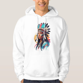 Native American Linework Tattoo Design hoodie