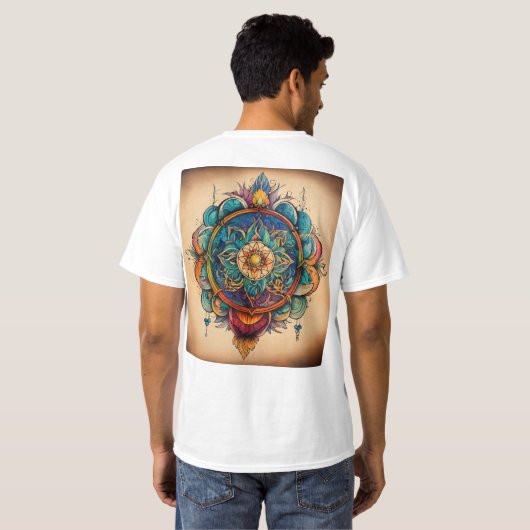 Native American Linework Tattoo Design T-shirt (Achterkant volledig)