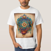 Native American Linework Tattoo Design T-shirt (Voorkant)