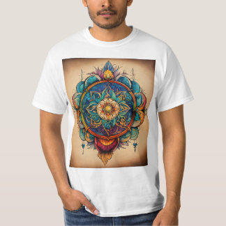 Native American Linework Tattoo Design T-shirt