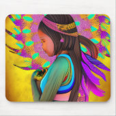 Native American Little Girl AI Kunst Muismat (Voorkant)