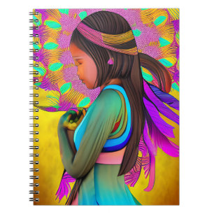 Native American Little Girl AI Kunst Notitieboek