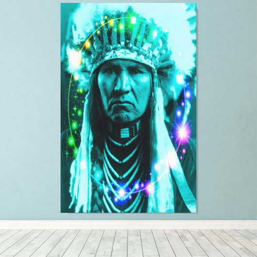 Native American Magical Chief Canvas Afdruk (Insitu (Houten vloer))