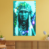 Native American Magical Chief Canvas Afdruk (Insitu (Woonkamer))