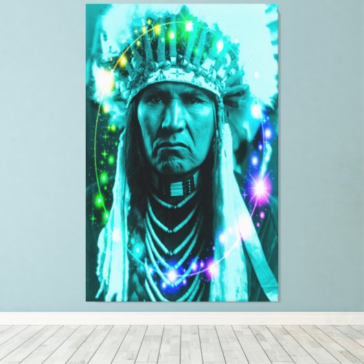 Native American Magical Chief Canvas Afdruk (Insitu (Houten vloer))