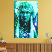 Native American Magical Chief Canvas Afdruk (Insitu (Woonkamer))