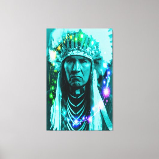 Native American Magical Chief Canvas Afdruk (Voorkant)
