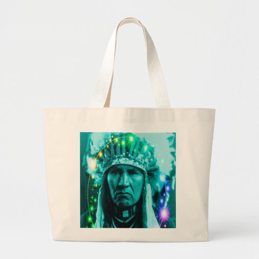 Native American Magical Chief Large Canvas tas (Voorkant)