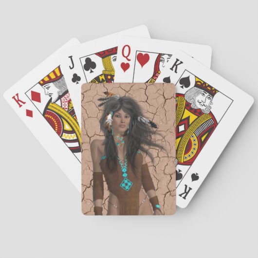 Native American Maiden-speelkaarten Speelkaarten (Achterkant)