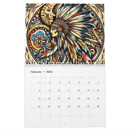 Native American Man Kalender (Feb 2026)