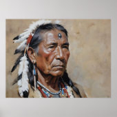 Native American Man Portrait Poster (Voorkant)