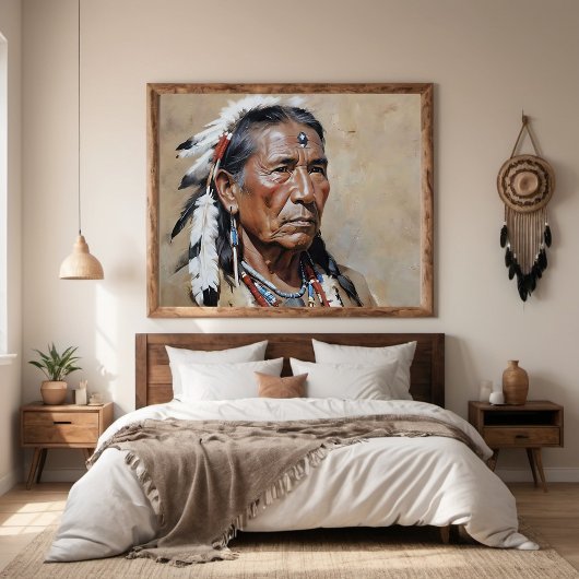 Native American Man Portrait Poster