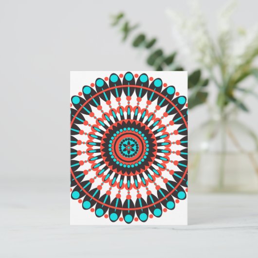 Native American Mandala Briefkaart (Staand voorkant)