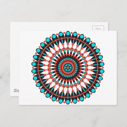 Native American Mandala Briefkaart (Voorkant / Achterkant)