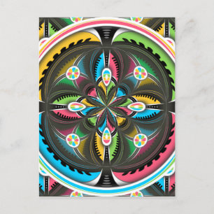 Native American Mandala Colorful Abstracte kunst Briefkaart