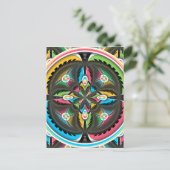 Native American Mandala Colorful Abstracte kunst Briefkaart (Staand voorkant)