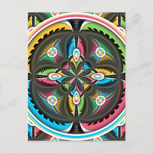 Native American Mandala Colorful Abstracte kunst Briefkaart (Voorkant)