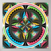 Native American Mandala Colorful Abstracte kunst Poster (Voorkant)